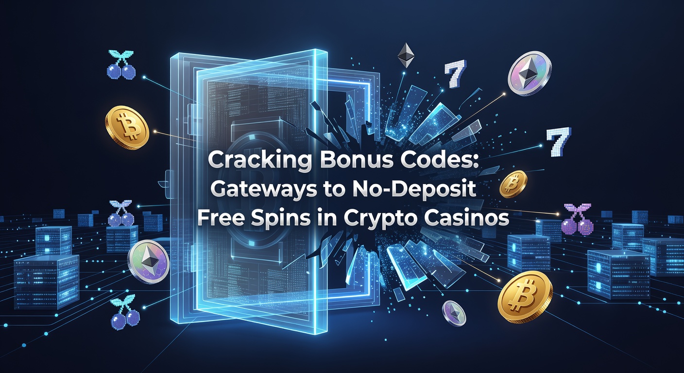 Vibrant digital vault unlocking free spins in a crypto casino interface, symbolizing access to no-deposit bonuses