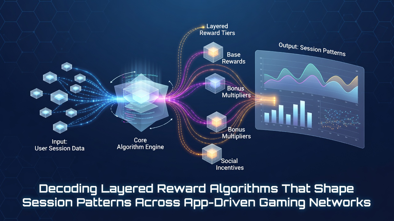 Data graphs showing session pattern changes driven by multi-tier reward systems in gaming apps