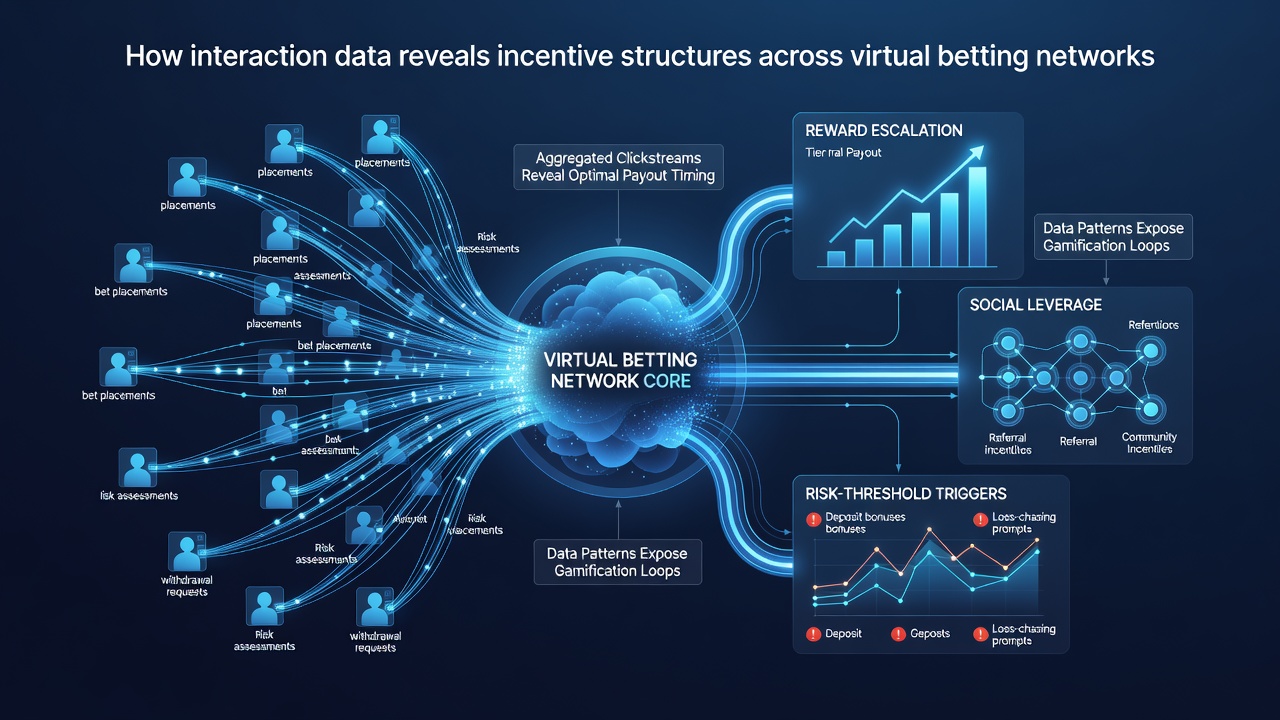 Detailed charts displaying aggregated interaction metrics and incentive response rates across virtual betting platforms